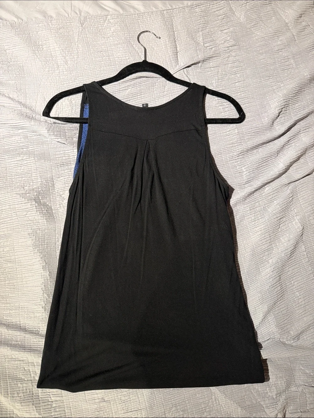 Express Blue, Black & White Patterned Sleeveless Tank